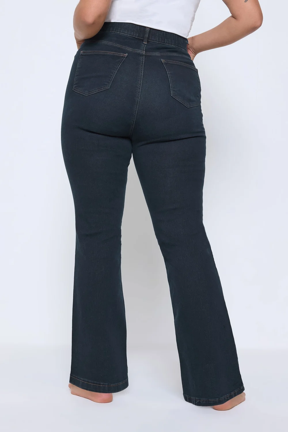 Yours Curve Dark Indigo Blue Bootcut Stretch ISLA Jeans - 26/L32 Image 4