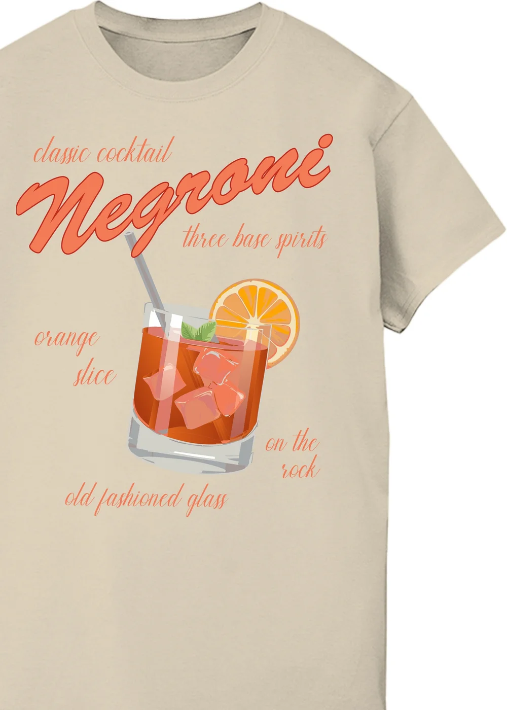 Brands In Negroni Three Base Spirits Sand Boyfriend Fit Graphic T-Shirt - Small Image 2