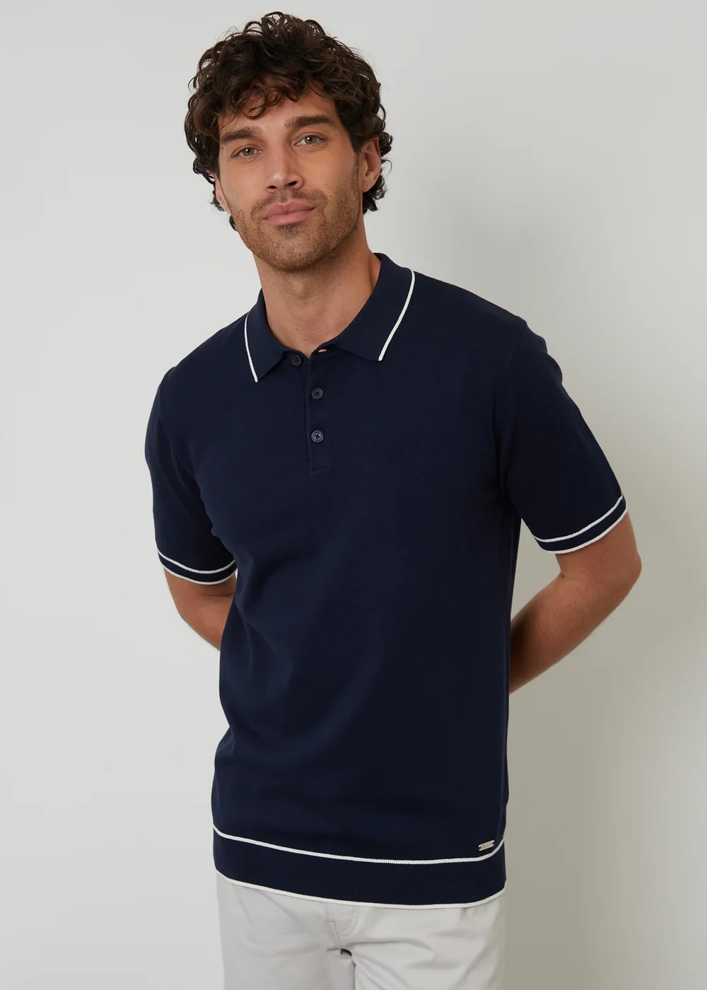 Threadbare Knitted Short Sleeve Polo Shirt - XL Image 1