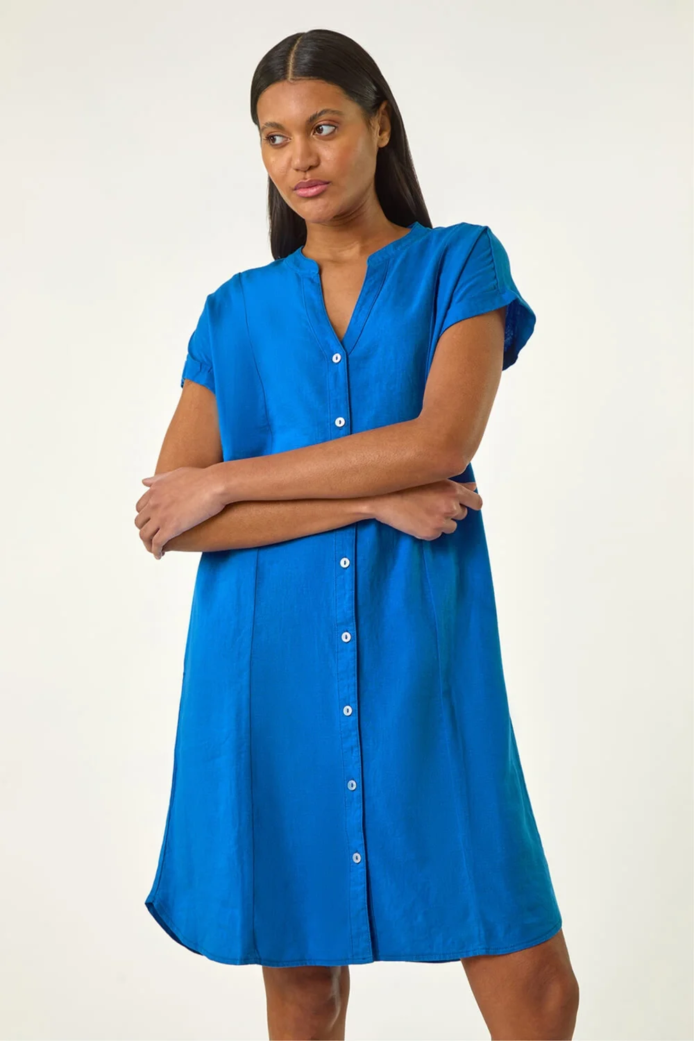 Roman Royal Blue Linen Mix Shift Dress - 16 | Matalan Roman Royal Blue Linen Mix Shift Dress - 16 | Matalan