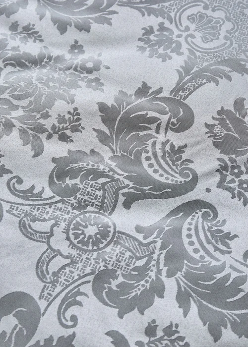 Catherine Lansfield Damask Jacquard Duvet Cover Set Silver Grey - Single Image 4