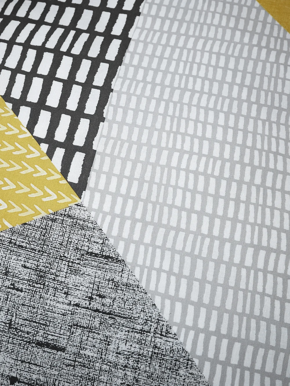 Catherine Lansfield Larsson Geo Reversible Duvet Cover Set Ochre Yellow - Single Image 3