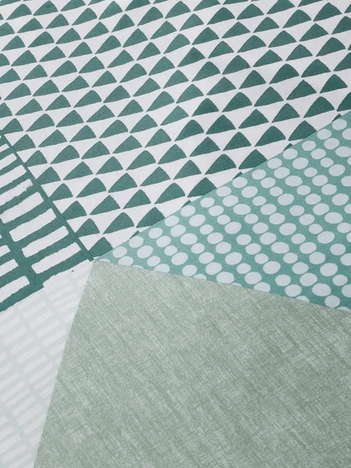 Catherine Lansfield Larsson Geo Reversible Duvet Cover Set Green - Single Image 4