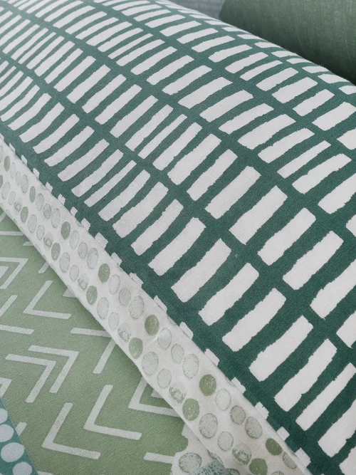 Catherine Lansfield Larsson Geo Reversible Duvet Cover Set Green - Single Image 3