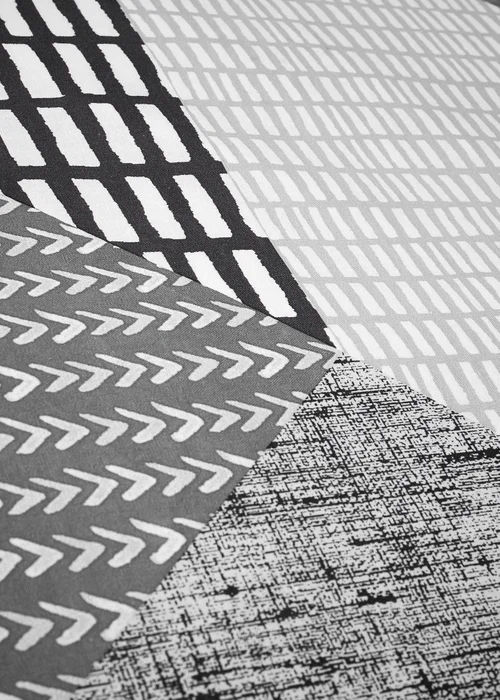 Catherine Lansfield Larsson Geo Reversible Duvet Cover Set Grey - Single Image 4