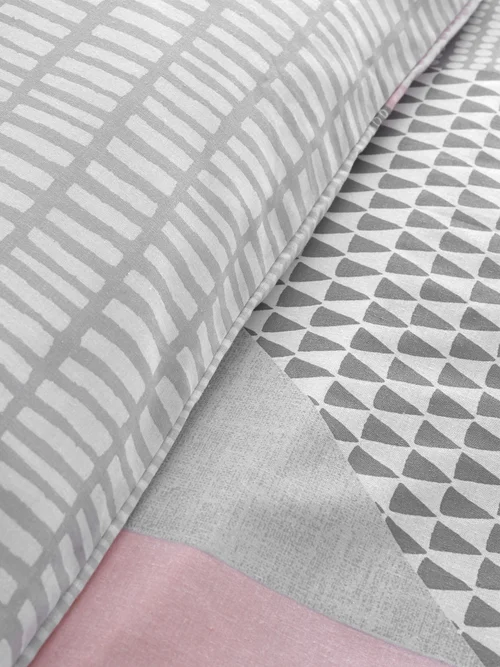 Catherine Lansfield Larsson Geo Reversible Duvet Cover Set Pink - Single Image 4