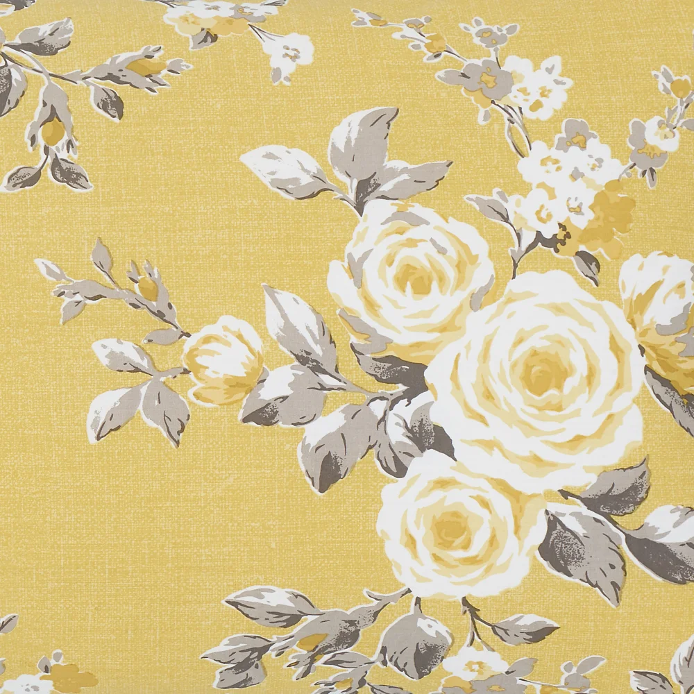 Catherine Lansfield Canterbury Floral Reversible Duvet Cover Set Ochre Yellow - Single Image 4