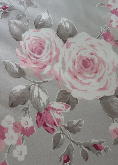 Catherine Lansfield Canterbury Floral Reversible Duvet Cover Set Grey - Single Image 5