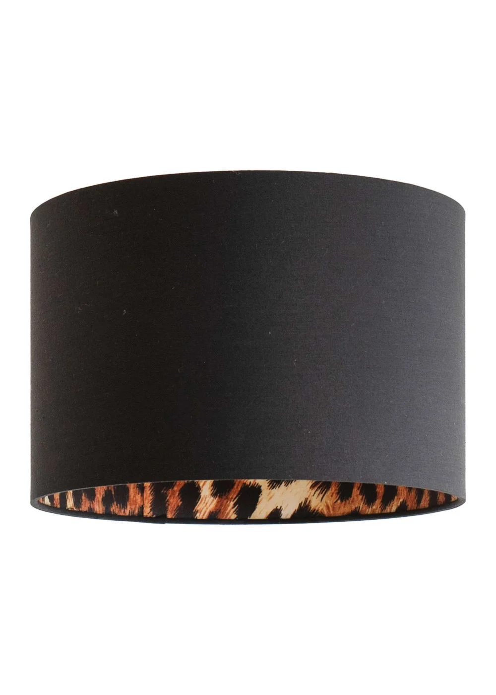 ValueLights Oasis Black Fabric with Leopard Print Inner Drum Ceiling Small Lamp Shade - One Size Image 3