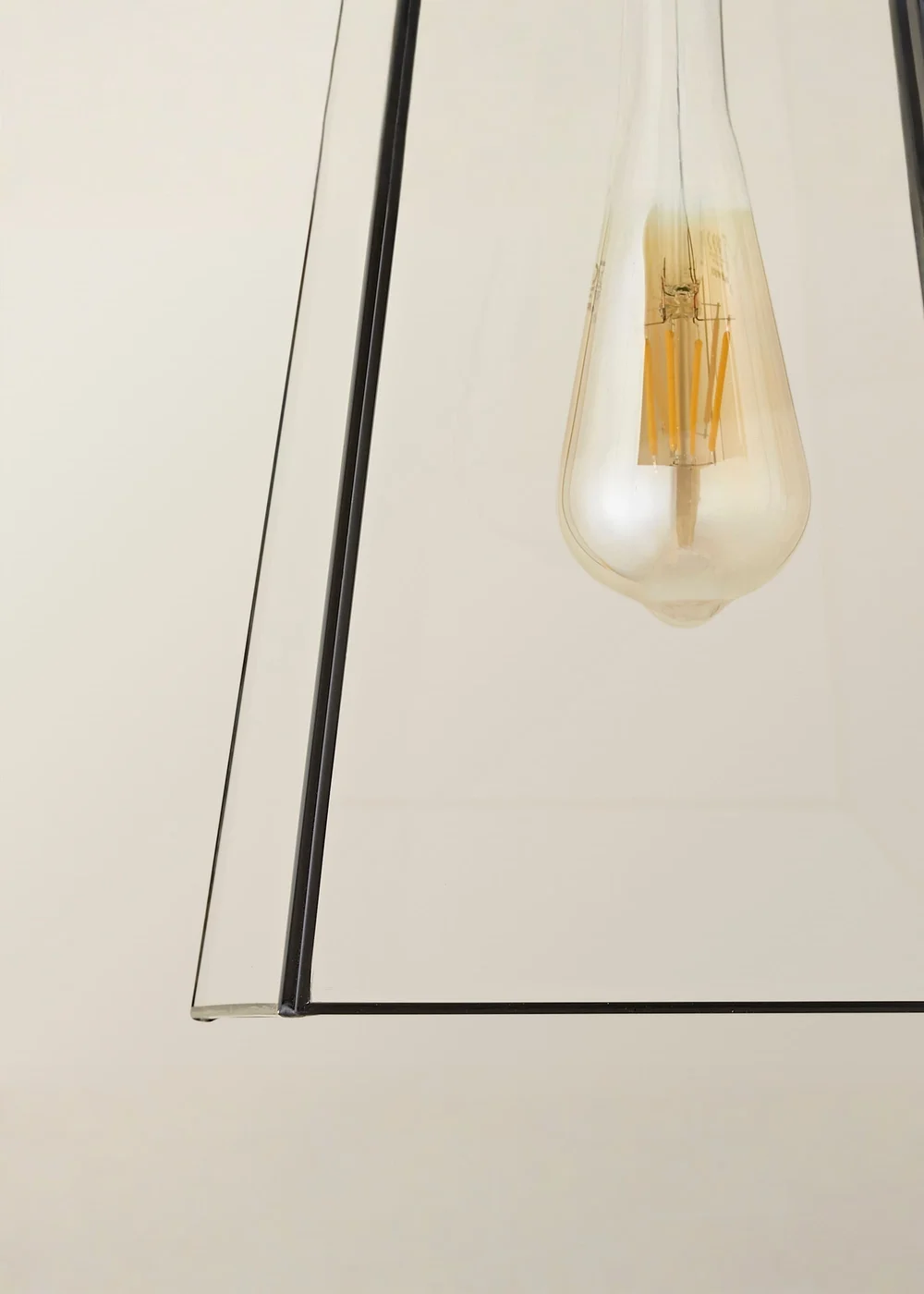 ValueLights Susie Glass Lantern Lamp Shade Matte Single Ceiling Pendant Light - One Size Image 4