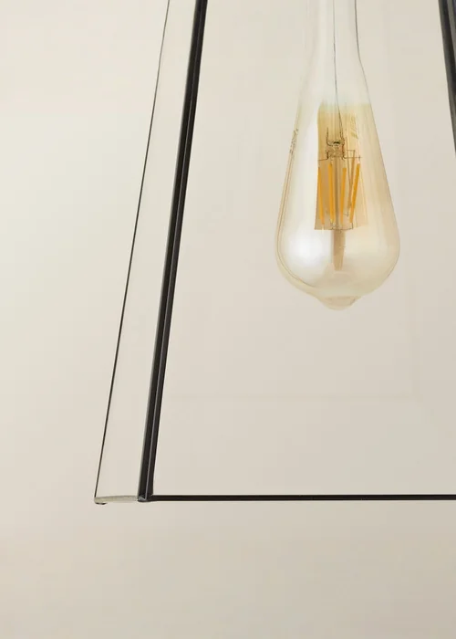 ValueLights Susie Glass Lantern Lamp Shade Matte Single Ceiling Pendant Light - One Size Image 4