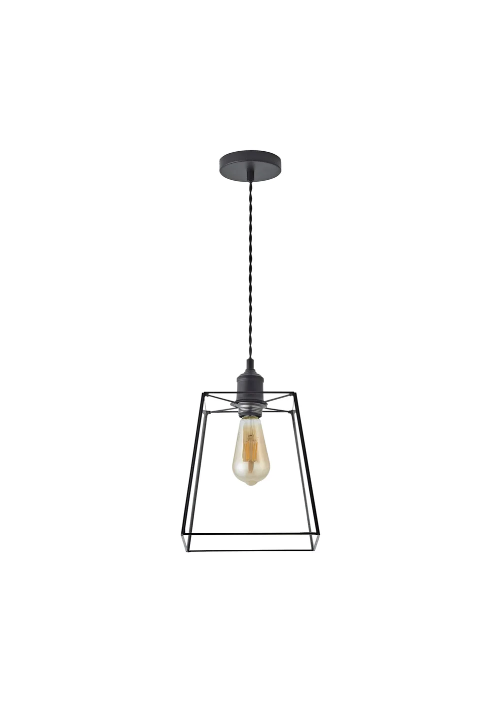 ValueLights Susie Glass Lantern Lamp Shade Matte Single Ceiling Pendant Light - One Size Image 2
