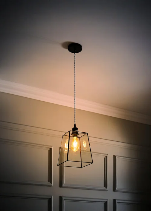 ValueLights Susie Glass Lantern Lamp Shade Matte Single Ceiling Pendant Light - One Size Image 3