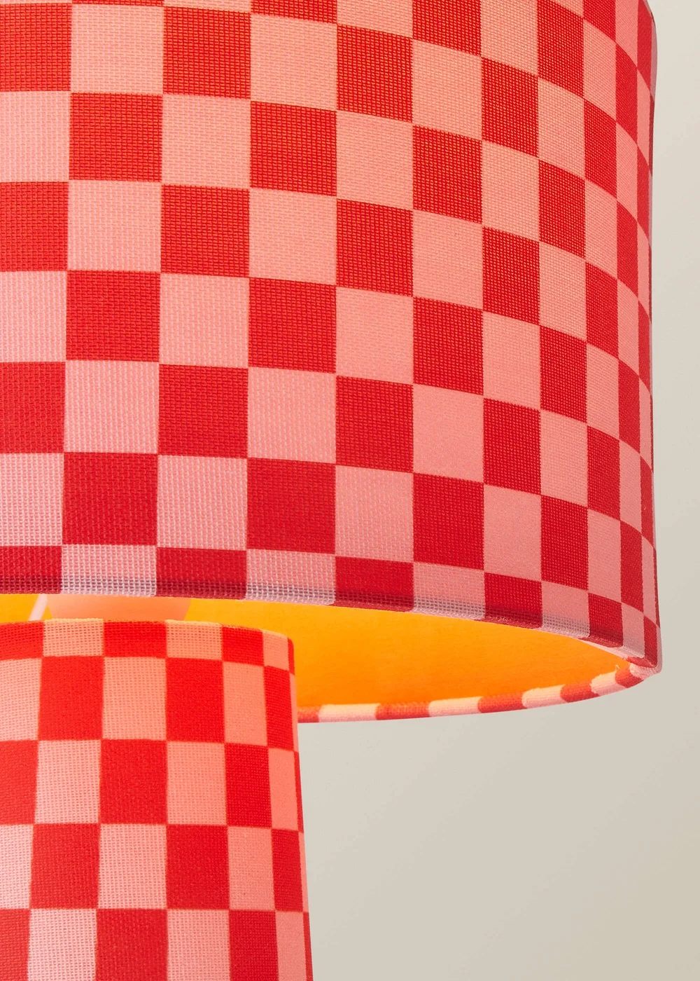 ValueLights Pritchard Pink Checkerboard Drum Shade Full Fabric Table Lamp - One Size Image 4
