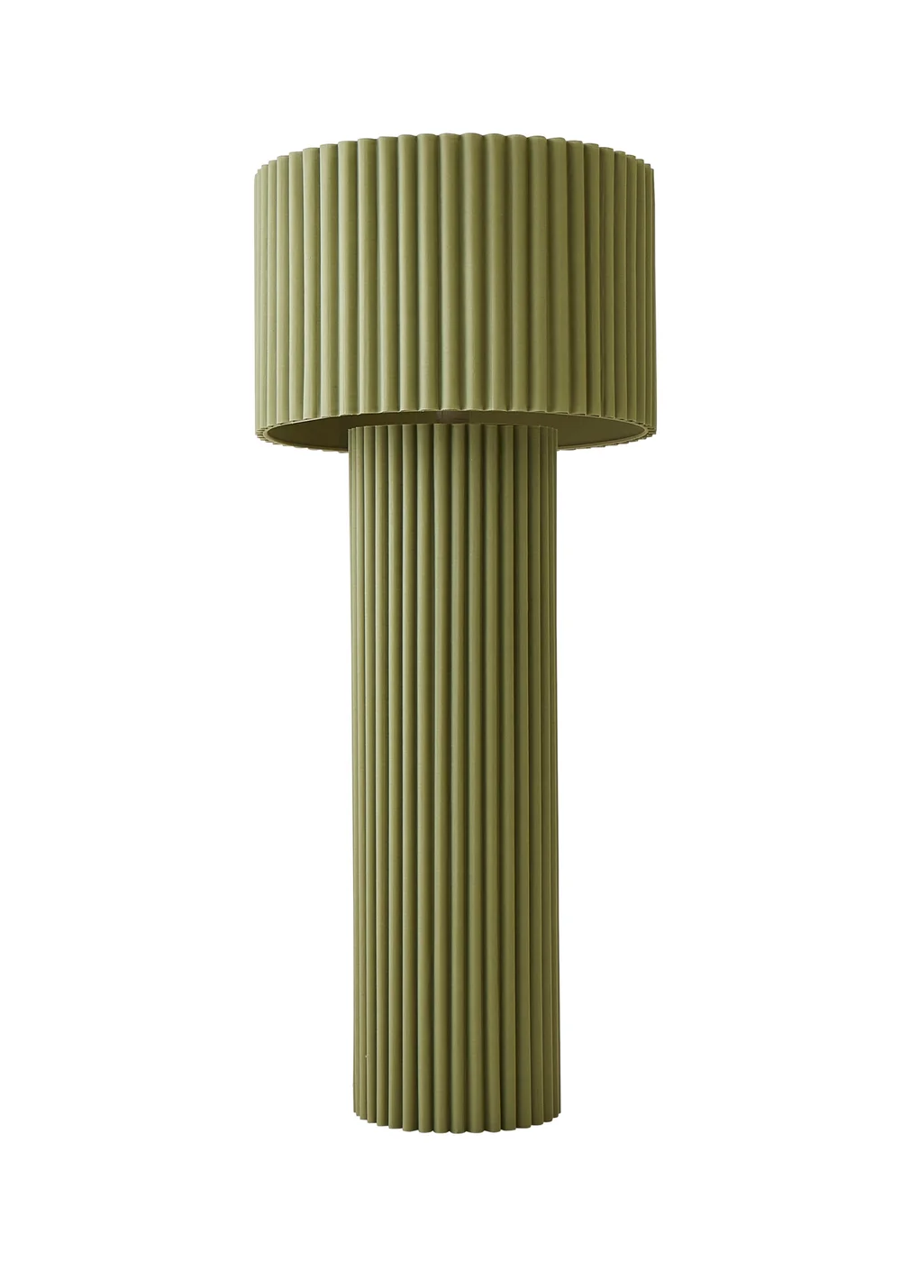 ValueLights Lenny Drum Lamp Shade Colour Drench Ribbed Fabric Midi Floor Lamp - One Size Image 5