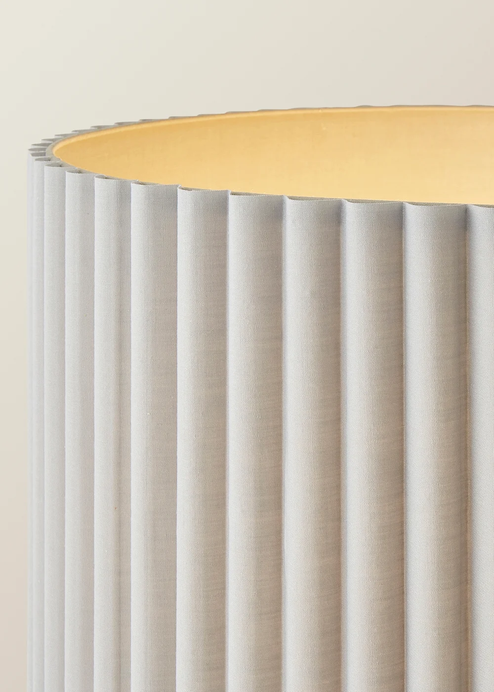 ValueLights Lenny Drum Lamp Shade Colour Drench Ribbed Fabric Midi Floor Lamp - One Size Image 4