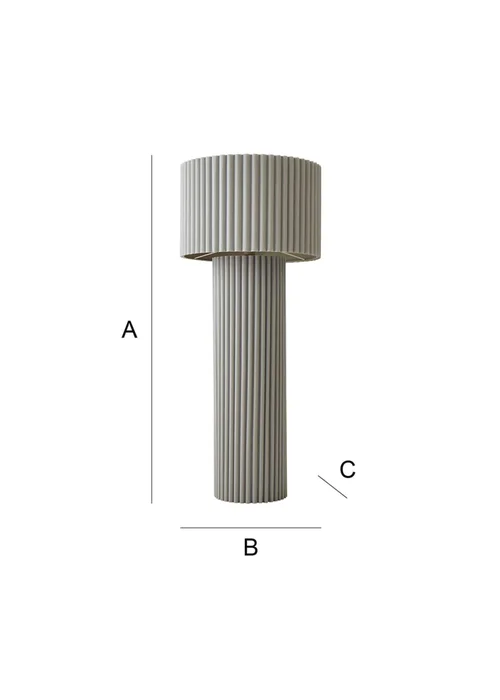 ValueLights Lenny Drum Lamp Shade Colour Drench Ribbed Fabric Midi Floor Lamp - One Size Image 6