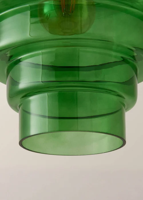 ValueLights Lane Green Glass 5 Tier Layered Easy Fit Ceiling Pendant Lamp Shade - One Size Image 5