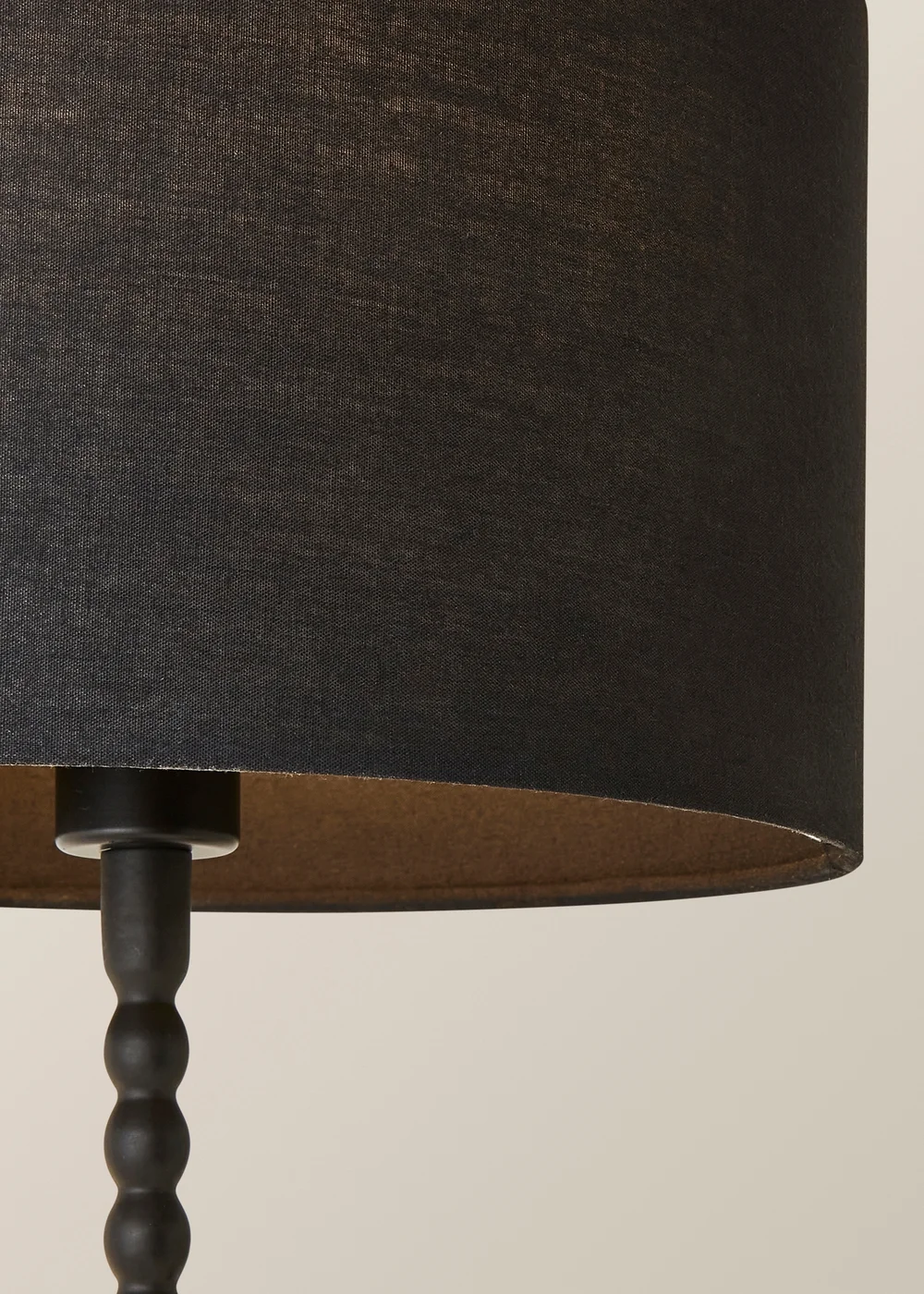 ValueLights Maeve Black Fabric Drum Lamp Shade Bobbin Bobble Table Lamp - One Size Image 4