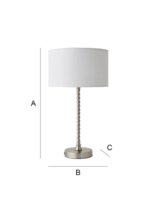 ValueLights Maeve Black Fabric Drum Lamp Shade Bobbin Bobble Table Lamp - One Size Image 6
