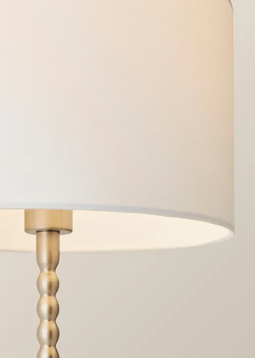 ValueLights Maeve Black Fabric Drum Lamp Shade Bobbin Bobble Table Lamp - One Size Image 4