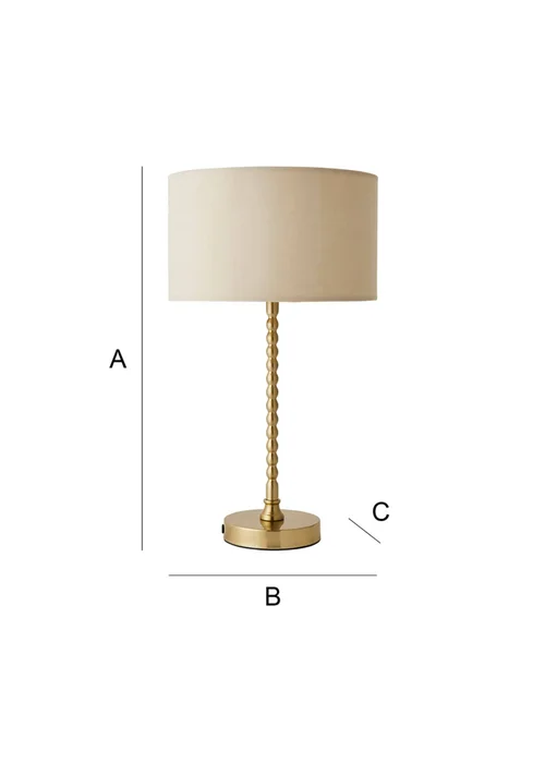 ValueLights Maeve Black Fabric Drum Lamp Shade Bobbin Bobble Table Lamp - One Size Image 6