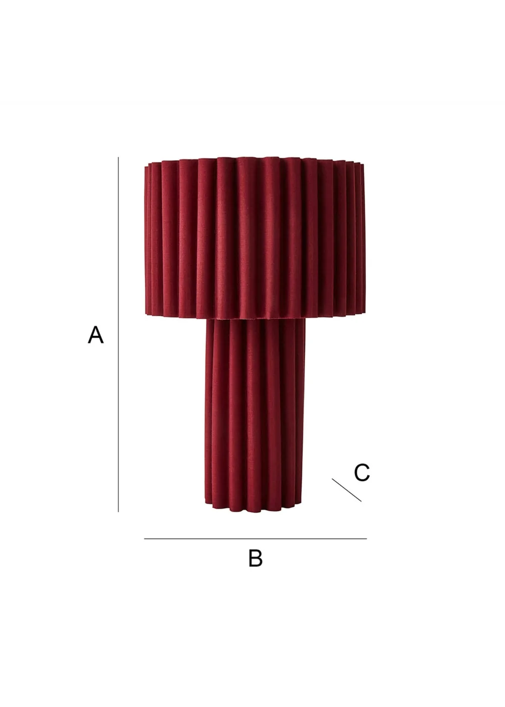 ValueLights Lenny Drum Lamp Shade Colour Drench Ribbed Full Fabric Table Lamp - One Size Image 6