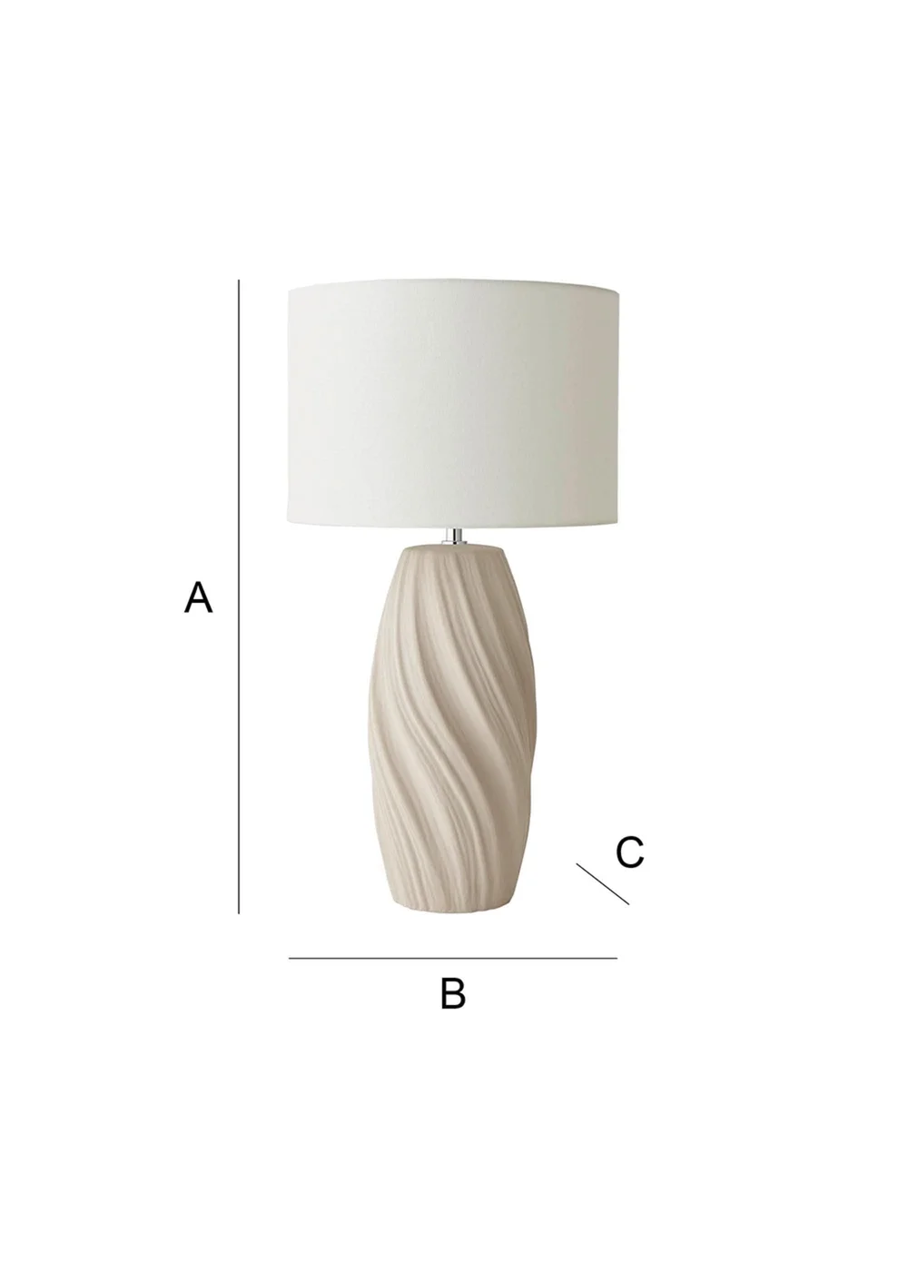 ValueLights Lydia Natural Linen Drum Lamp Shade Tall Swirl Matte Natural Table Lamp - One Size Image 6