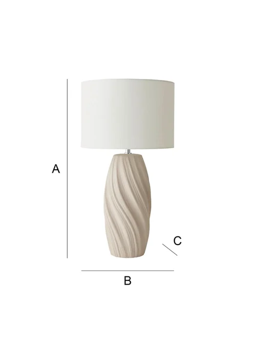 ValueLights Lydia Natural Linen Drum Lamp Shade Tall Swirl Matte Natural Table Lamp - One Size Image 6
