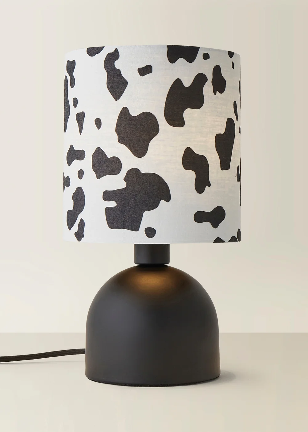 ValueLights Miley Cow Print Drum Lamp Shade Matte Black Table Lamp - One Size Image 5