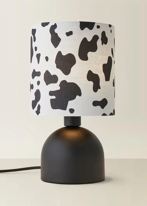 ValueLights Miley Cow Print Drum Lamp Shade Matte Black Table Lamp - One Size Image 5