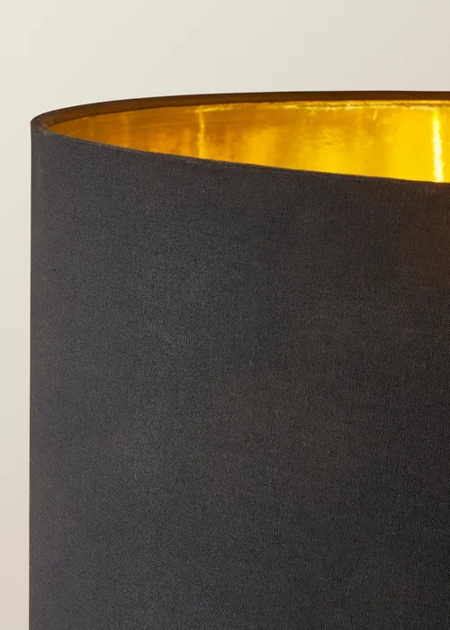 ValueLights Christina Black with Metallic Gold Drum Shade Gold Palm Leaf Floor Lamp - One Size Image 4