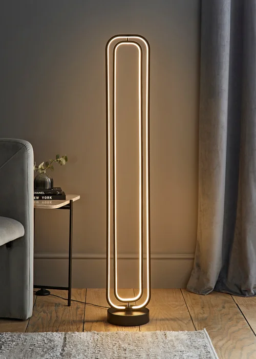 ValueLights Infinity Matte Black LED Floor Lamp - One Size Image 1