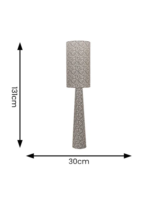 ValueLights Bertie Leopard Print Full Fabric Midi Floor Lamp - One Size Image 5