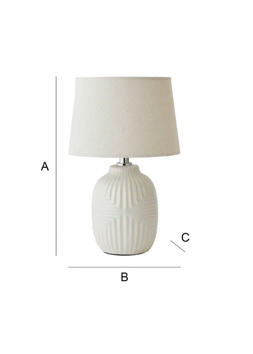 ValueLights Harrison Tapered Lamp Shade Geometric Ribbed Pattern Gloss Small Table Lamp - One Size Image 6