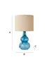 ValueLights Aida Natural Linen Tall Lamp Shade Blue Bubble Glass Table Lamp - One Size Image 6