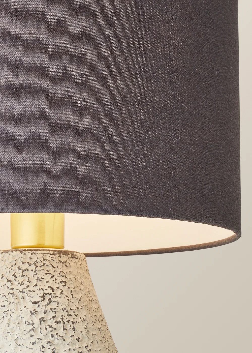 ValueLights Colin Drum Shade Grey Speckled Hand Finished Ceramic Stoneware Table Lamp - One Size Image 4