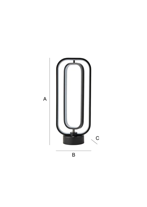 ValueLights Infinity Matte Black LED Table Lamp - One Size Image 6