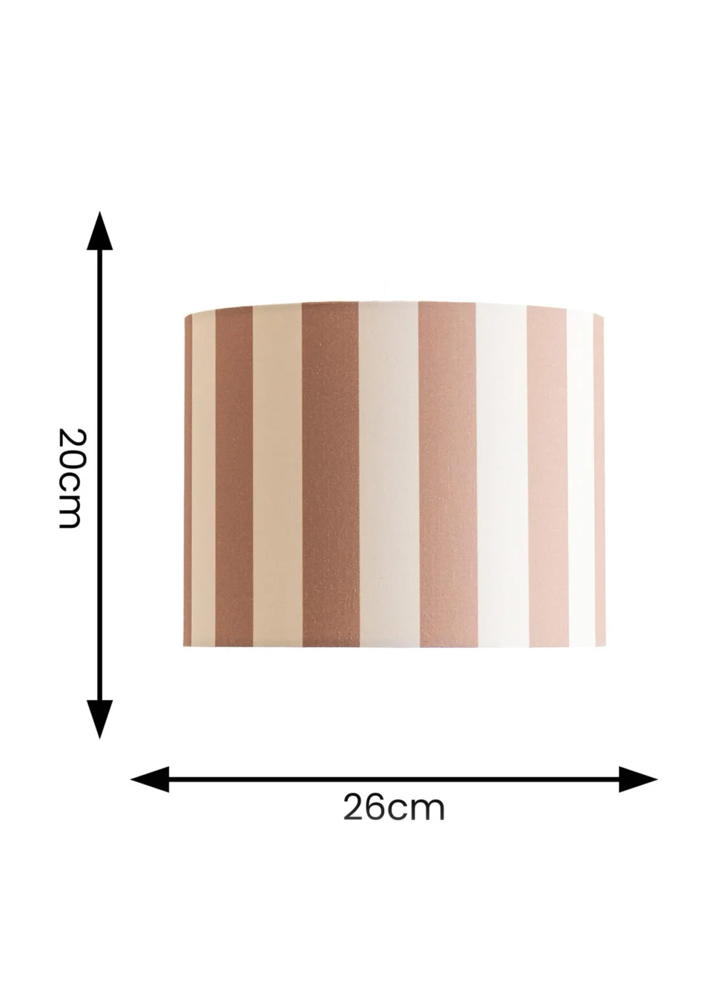 ValueLights Callie Natural & Brown Stripe Small Fabric Drum Lamp Shade - One Size Image 5