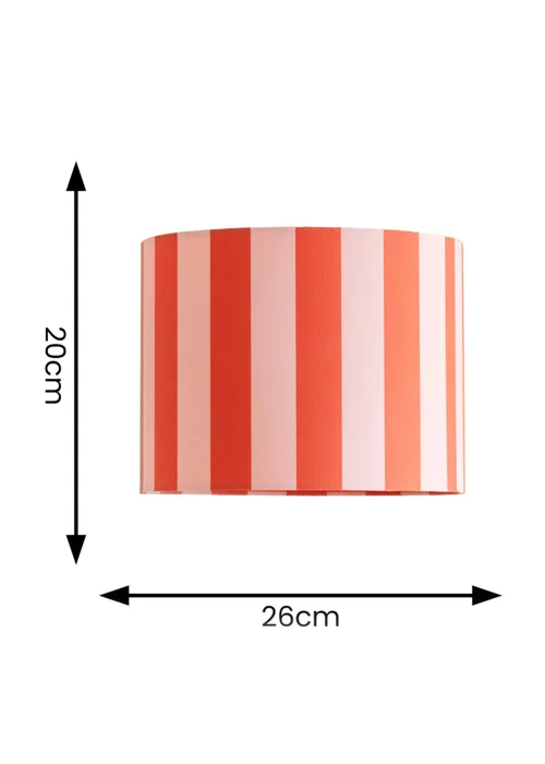 ValueLights Callie Orange & Pink Stripe Small Fabric Drum Lamp Shade - One Size Image 5