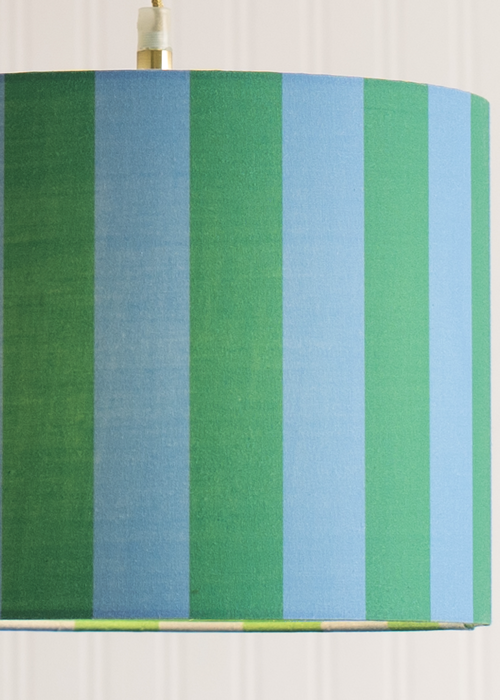 ValueLights Callie Blue & Green Stripe Large Fabric Drum Lamp Shade - One Size Image 3
