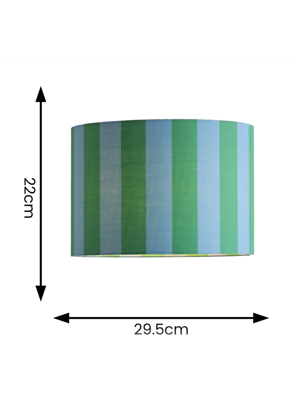 ValueLights Callie Blue & Green Stripe Large Fabric Drum Lamp Shade - One Size Image 5