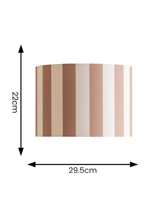 ValueLights Callie Natural & Brown Stripe Large Fabric Drum Lamp Shade - One Size Image 5