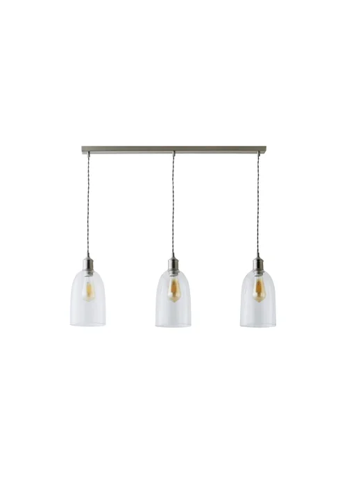 ValueLights Kira Glass Cloche Dome 3 Drop Bar Diner Ceiling Pendant Light - One Size Image 2