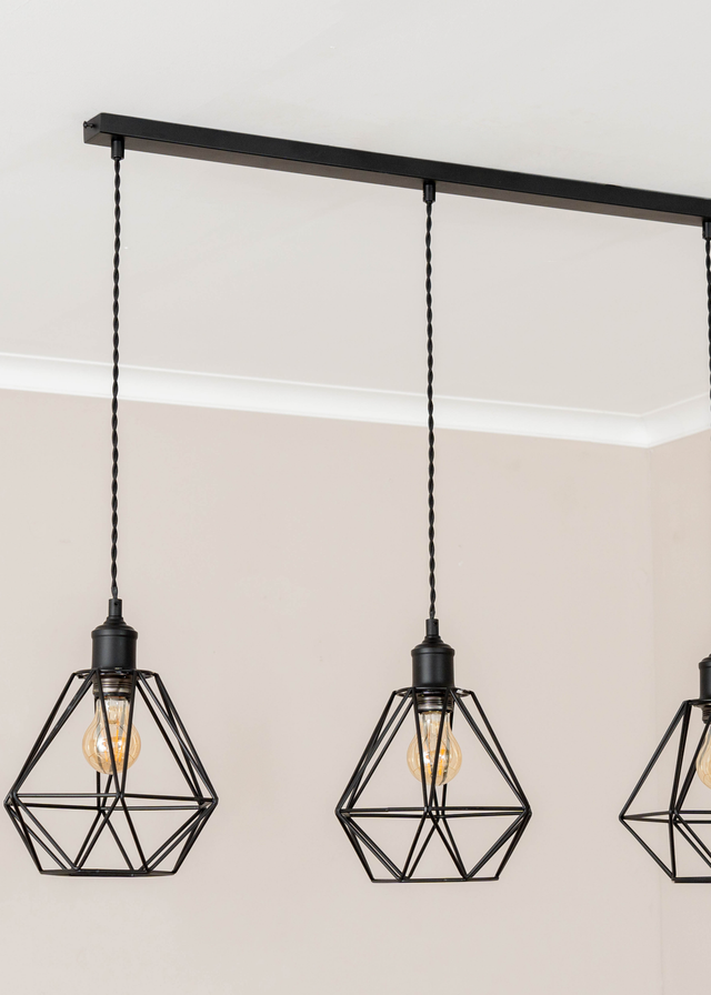 ValueLights Diablo Geometric Shade 3 Drop Diner Bar Ceiling Pendant Light