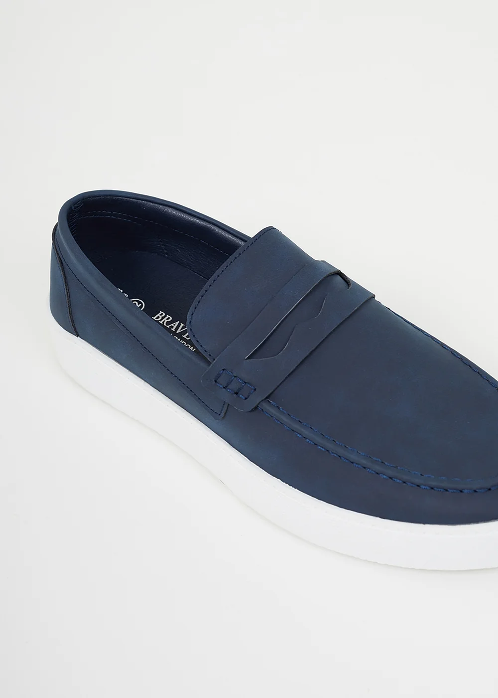 Brave Soul Navy Faux Suede Loafers - 7 Image 2