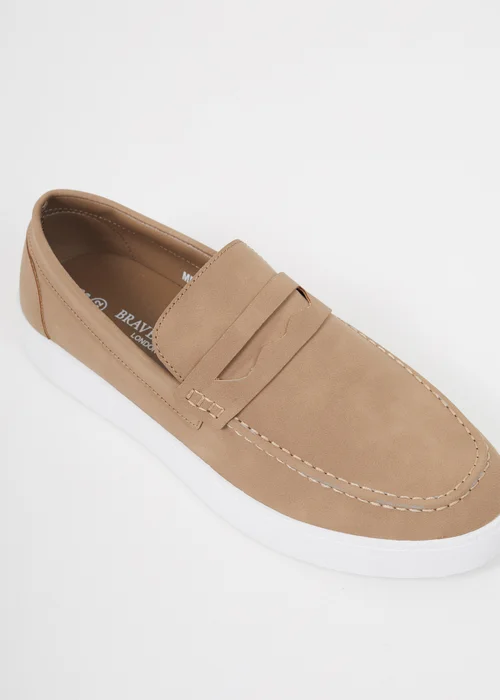 Brave Soul Taupe Faux Suede Loafers - 12 Image 2