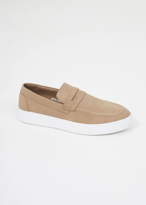 Brave Soul Taupe Faux Suede Loafers - 12 Image 1