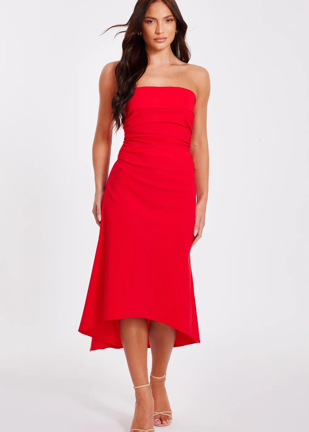 Quiz Red Bandeau Midi Dress - 16 Quiz Red Bandeau Midi Dress - 16