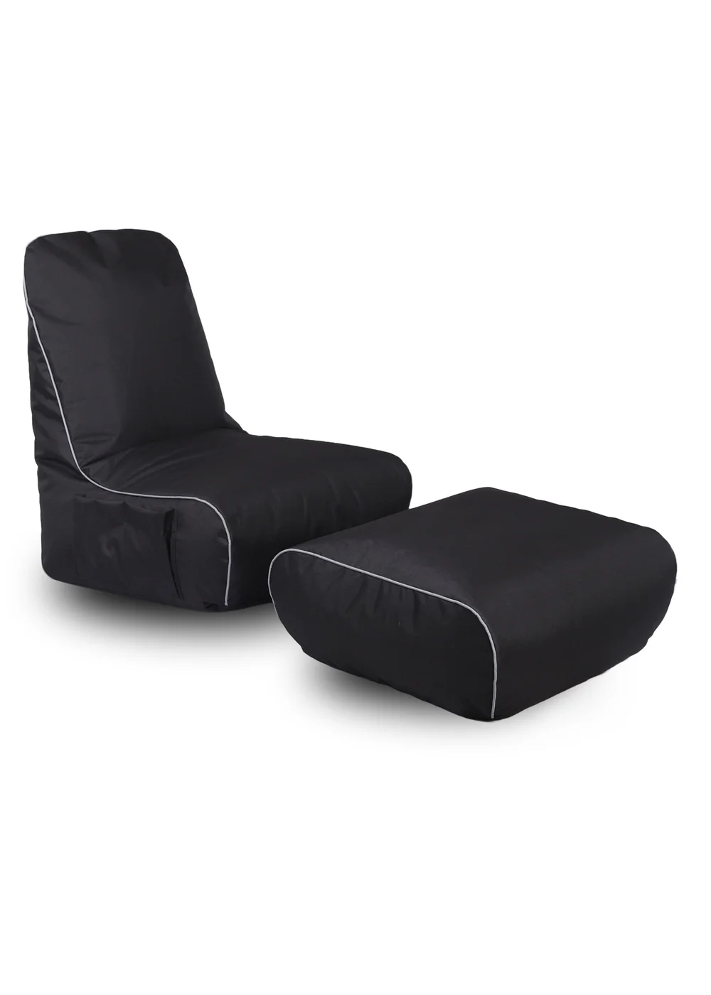 Kaikoo Black Rock Gamer Chair With Stool - One Size Image 1